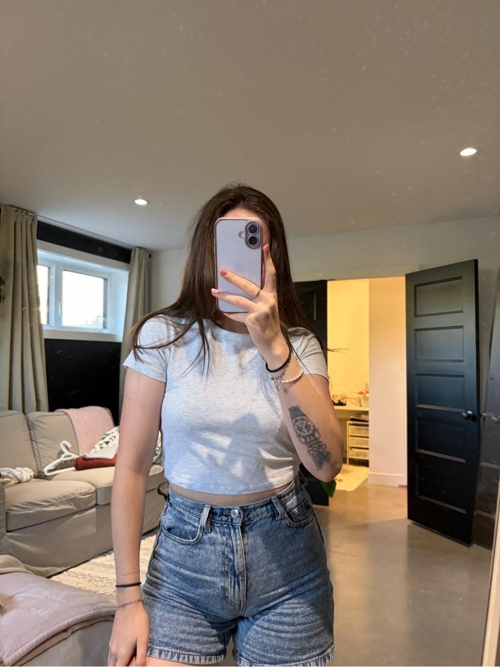 Set of 2 Grey crop t-shirts -Ardene